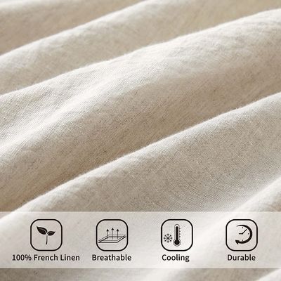 Queen Size Stone Washed French Linens Bedding Set of 4 100% Pure Flax Linen Europe Style
