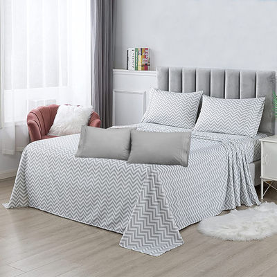 100% Polyester Print Microfiber Fabric Bedding Sheet Set 6pcs Machine Washable and Good