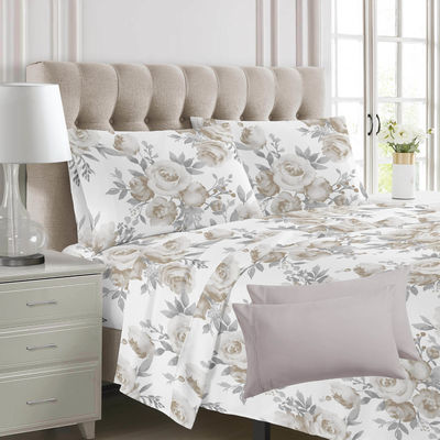 100% Polyester Print Microfiber Fabric Bedding Sheet Set 6pcs Machine Washable and Good