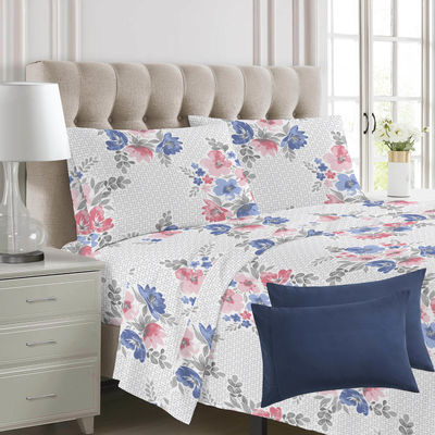 100% Polyester Print Microfiber Fabric Bedding Sheet Set for Queen and King Size 6PCS