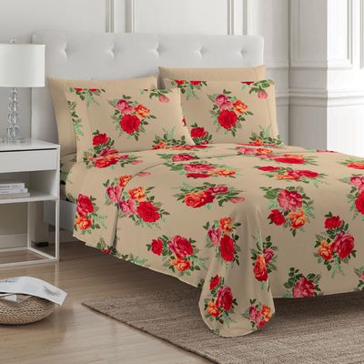 80gsm 100% Polyester Woven Microfiber Bedding Sheet Set 6pcs with Customized Design