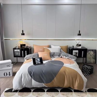 Skin-Friendly Aloe Cotton Four-Piece Duvet Cover Bedding Sheet Set with 133x72 Density