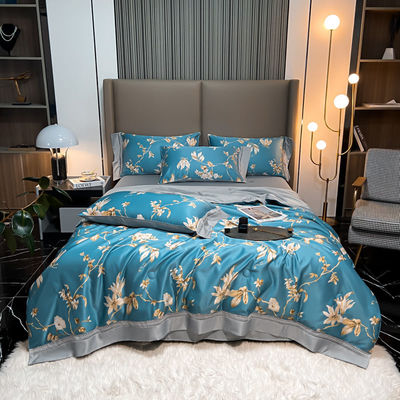 Stylish Tencel Modal Sheet Pillowcase Set with Embroidered Duvet Cover and Pillowcases