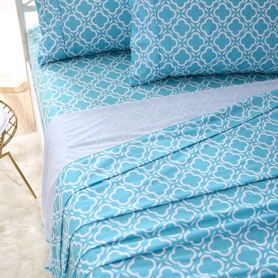 Customized Microfiber Flannel Sheet Set -Luxury Printed 4 Piece Bedding Collection for Hotel