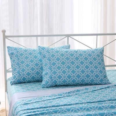 Customized Microfiber Flannel Sheet Set -Luxury Printed 4 Piece Bedding Collection for Hotel