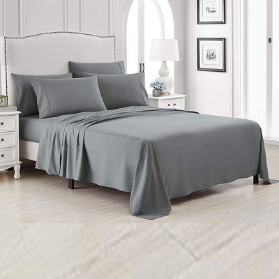Bed Sheet Solid Pattern Brushed Microfiber Bamboo Bedding Set 6pcs for Bedroom