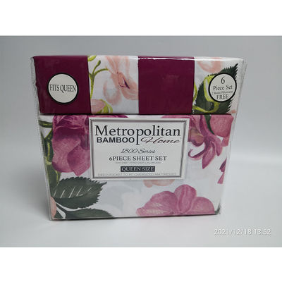 100% Polyester Printed Microfiber Fabric Bedding Set of 6 for Home Hotel Hospital School