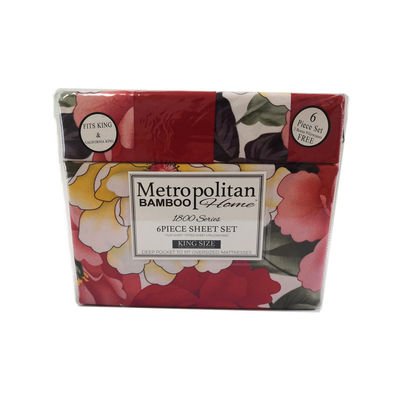 Reactive Printed Floral 100% Polyester Home Textiles Set of Six in Customized Colors