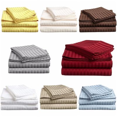 Simple Style Full Polyester Striped Four-piece Set for Household Fabric Count 40