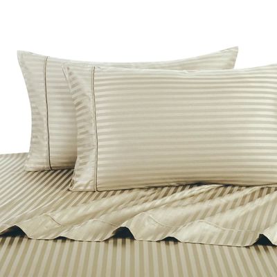 Simple Style Full Polyester Striped Four-piece Set for Household Fabric Count 40