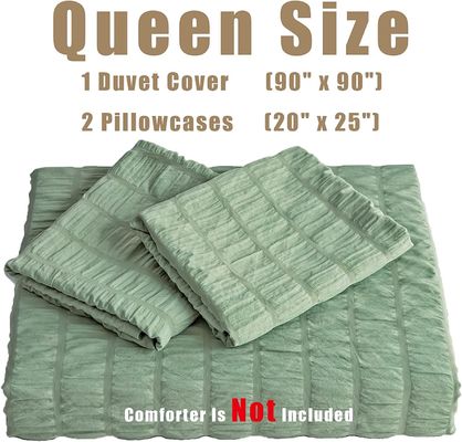 Customizable Seersucker Duvet Cover Set 3-Piece Luxury Bedding Set Unique Style