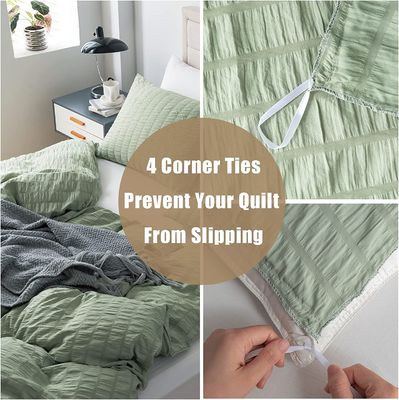 Customizable Seersucker Duvet Cover Set 3-Piece Luxury Bedding Set Unique Style
