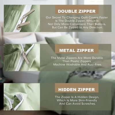 Customizable Seersucker Duvet Cover Set 3-Piece Luxury Bedding Set Unique Style