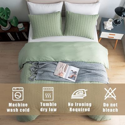Customizable Seersucker Duvet Cover Set 3-Piece Luxury Bedding Set Unique Style