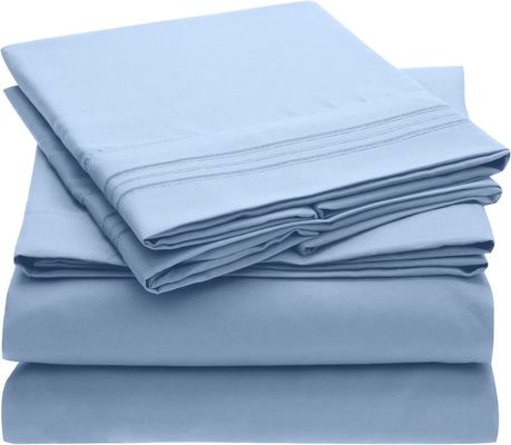 Solid Pattern Luxury 1800 Bedding Sheets Pillowcases Extra Soft Cooling Bed Sheets