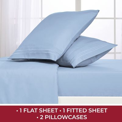 Solid Pattern Luxury 1800 Bedding Sheets Pillowcases Extra Soft Cooling Bed Sheets