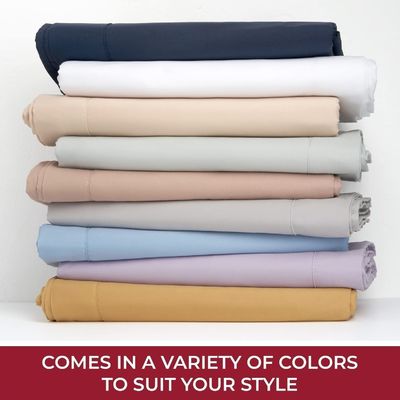 Solid Pattern Luxury 1800 Bedding Sheets Pillowcases Extra Soft Cooling Bed Sheets